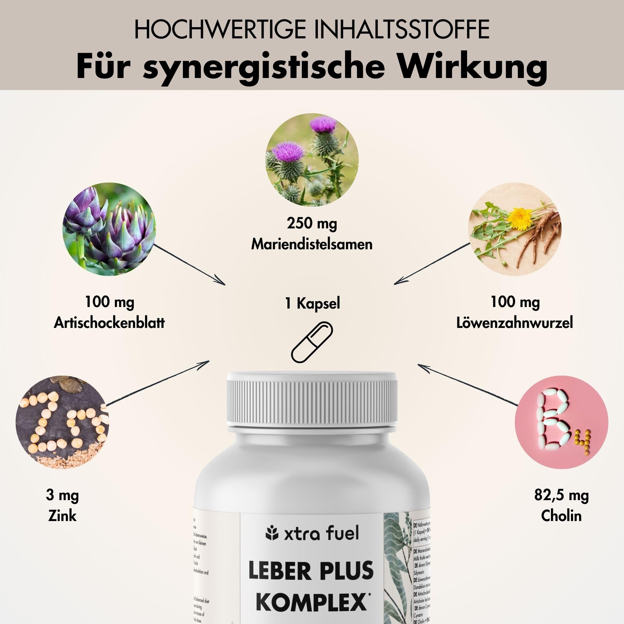 Leber Komplex - 180 Kapseln hochdosiert - mit Mariendistel (80% Silymarin), Artischocke, Löwenzahn & Cholin für die normale Funktion der Leber - laborgeprüft, vegan & zertifiziert