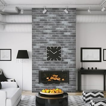 100 Whitewash Grey Faux Brick Wall Tiles, 3D Thin Brick Veneers for Bedroom, Bathroom, Kitchen, Fireplace and Fence Wall Panels (14.2 sq ft)