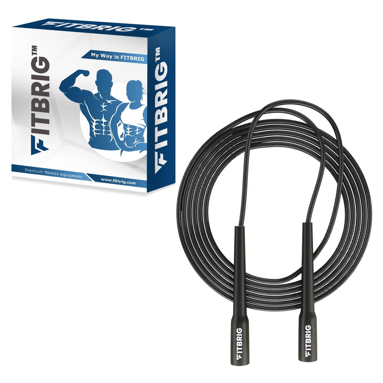 FITBRIG Heavy Jump Rope for Fitness and Exercise Jump Ropes with Plastic Handles Tangle-Free Skipping Rope for Crossfit, Gym, Cardio and Endurance Training - Jumping Rope for Workout (Black) (B0CFXSXBZG) Amazon Price History, Amazon Price Tracker