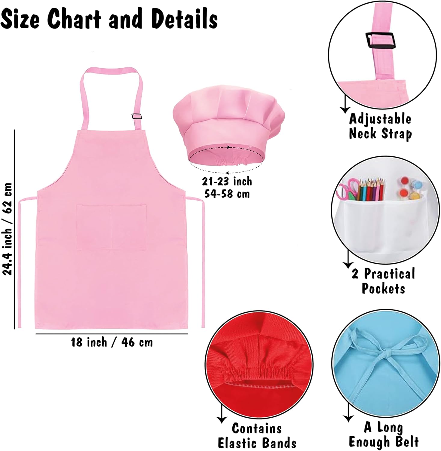 Custom Kids Apron, Personalized Kids Cooking Apron and Chef Hat Set, Kid Play, Painting Apron, Boys Cooking Apron, Little Girls Aprons, Chef Apron and Hat for Child, Different Design and Color Option - Image 7