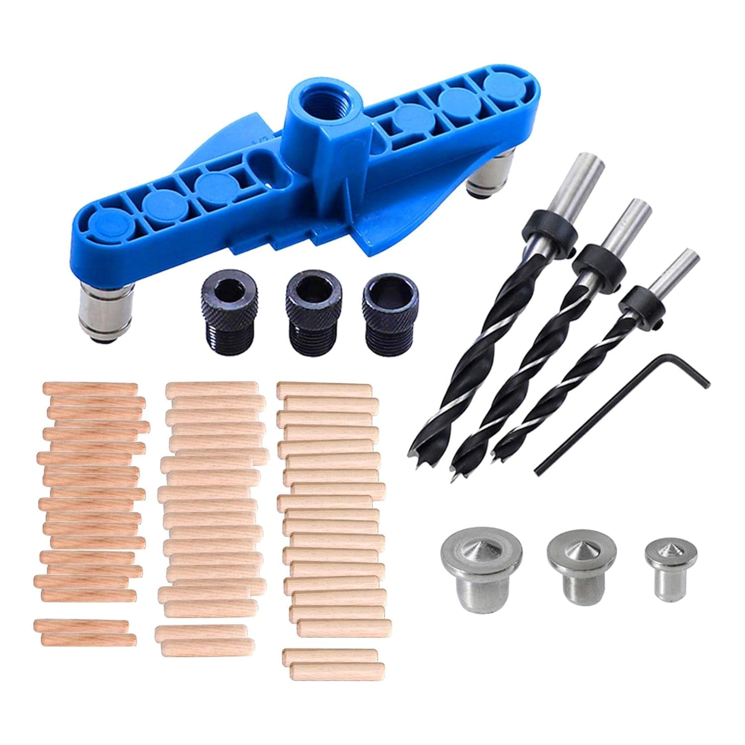 Hole Doweling Jig Kit Puncher for Joinery Locator Drill Blue 60Pcs Wane Tip|Home & Garden|Tools|Power Tools|Jigs & Templates