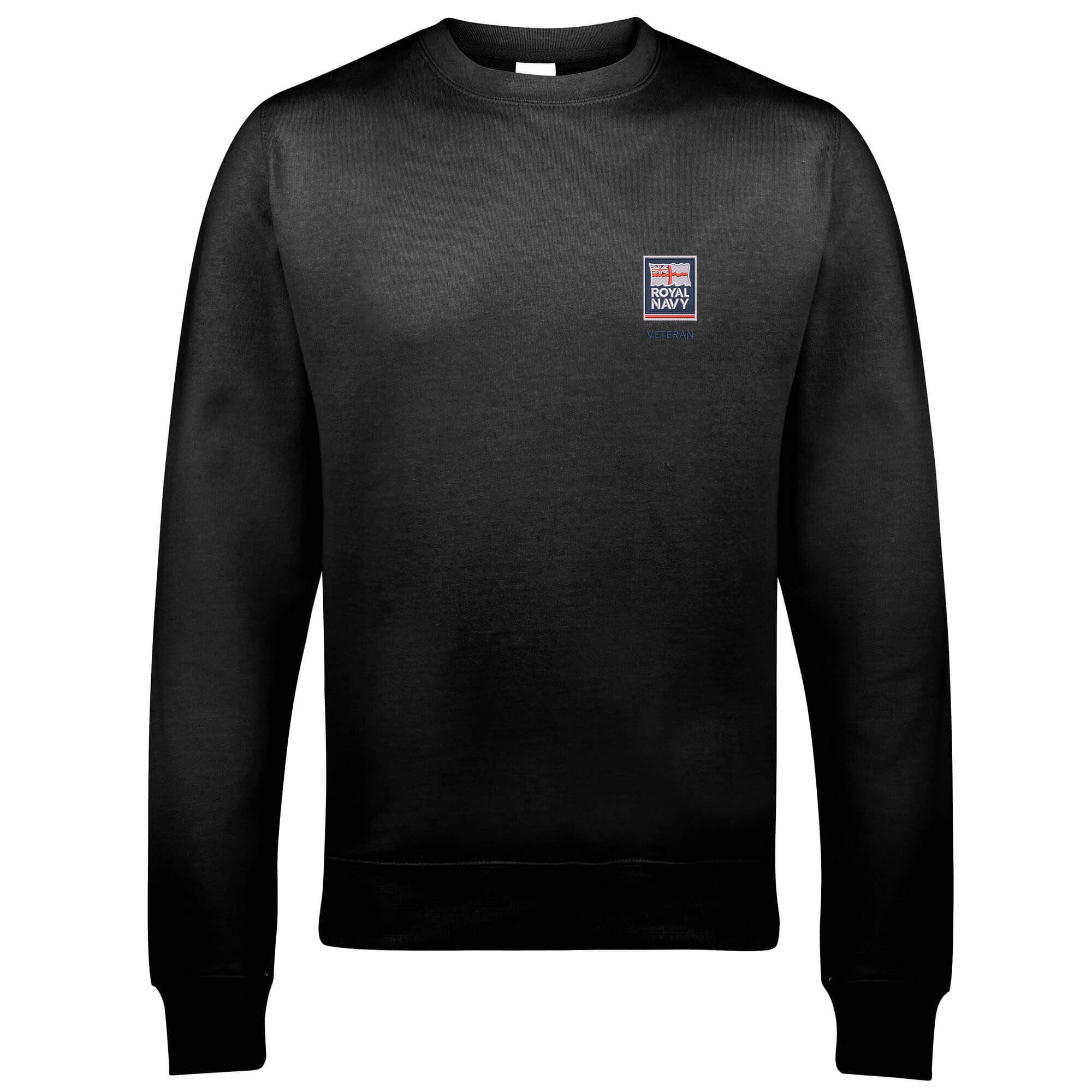 Pineapple Joe's Men's Black Royal Navy - Armed Forces Veteran Sweatshirt. Medium