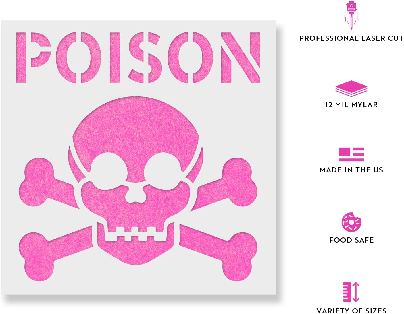 Poison Symbol Stencil - Reusable Stencils, Professional Sign Creation with Sign Stencils