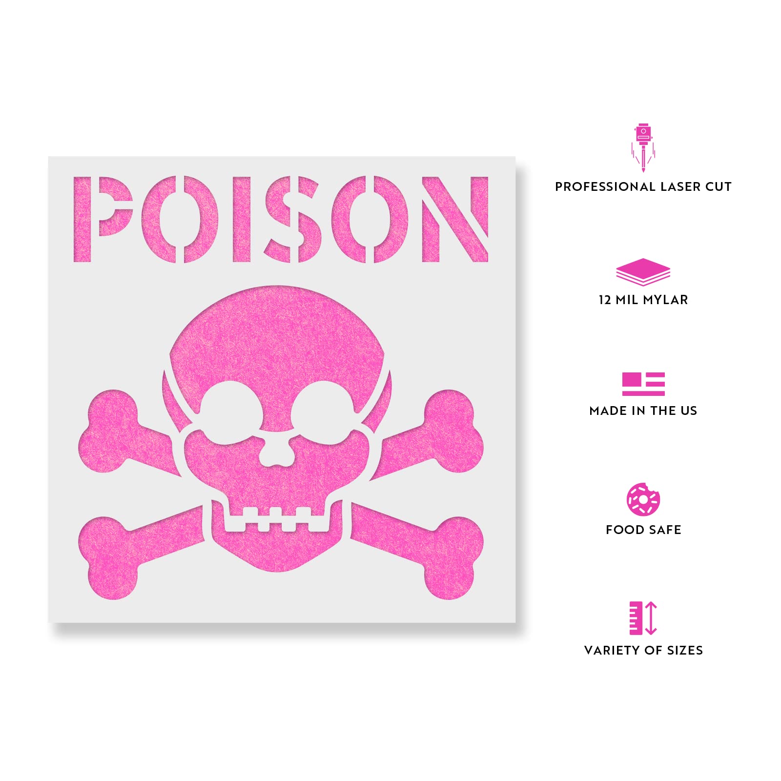 Amazon.com: Poison Symbol Stencil - Reusable Stencils, Professional Sign Creation with Sign Stencils