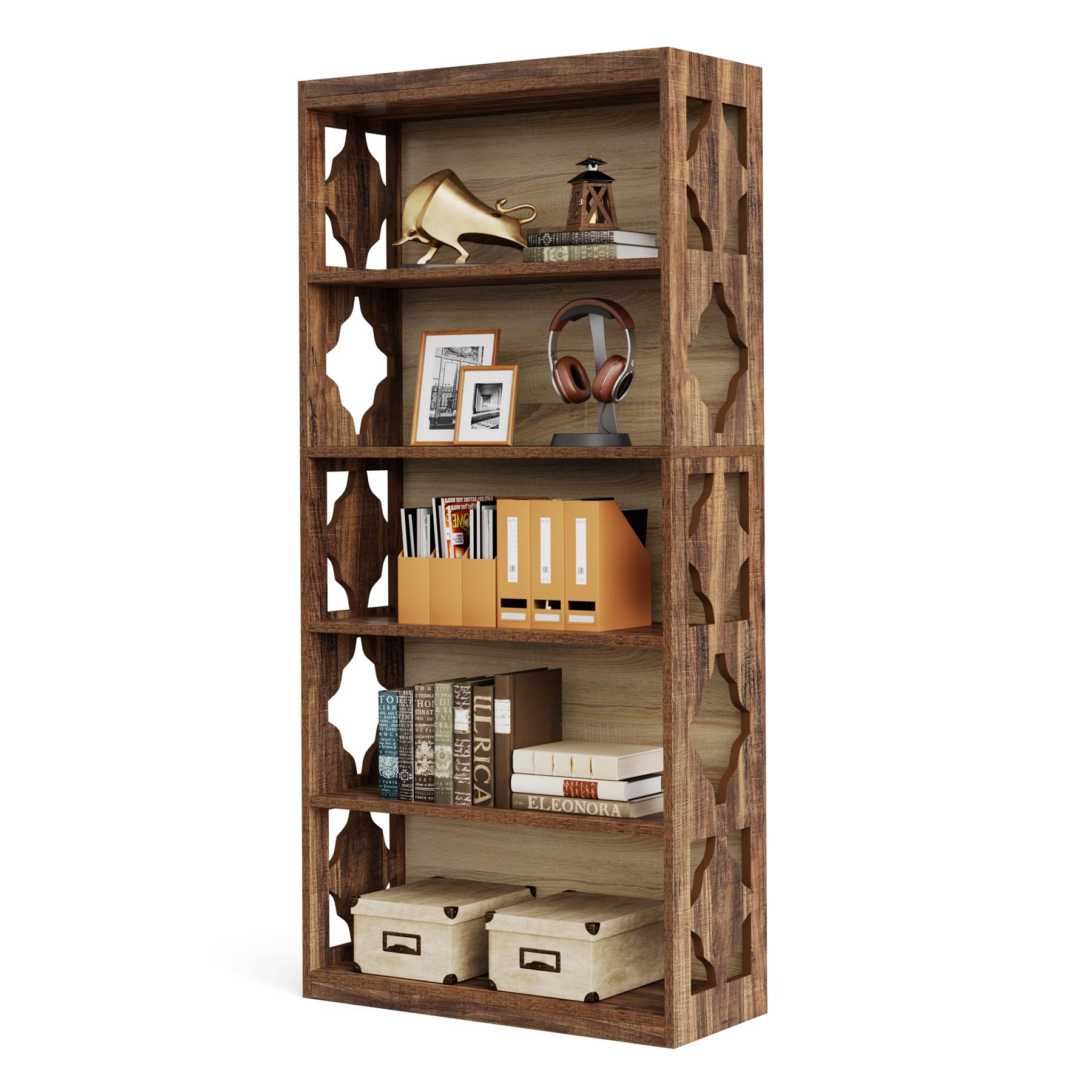 Tribesigns - Libreria a 6 ripiani, 177,8 cm di altezza, libreria autoportante con ripiani di stoccaggio, libreria aperta in legno per soggiorno e camera da letto