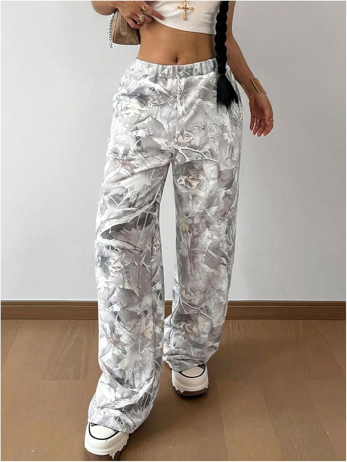 SOLY HUX Girl's Camo Pants Elastic Waist Baggy Wide Leg Y2k Sweatpants with Pockets Casual Streetwear - Image 4