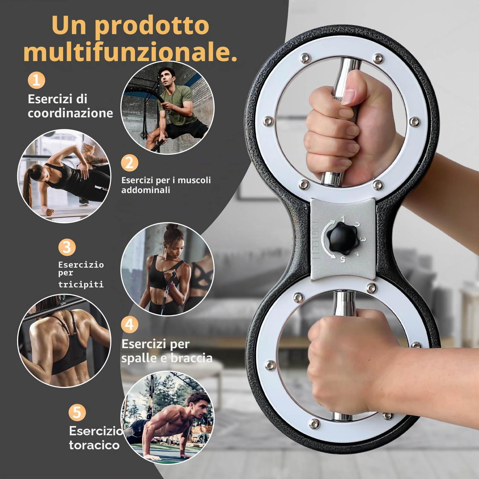 Macchina per bruciare Attrezzatura per l'allenamento delle braccia da 5.4kg 360 gradi rotante avambraccio Resistenza regolabile Multi-Functional Rotational Trainer Grip Strength Trainer