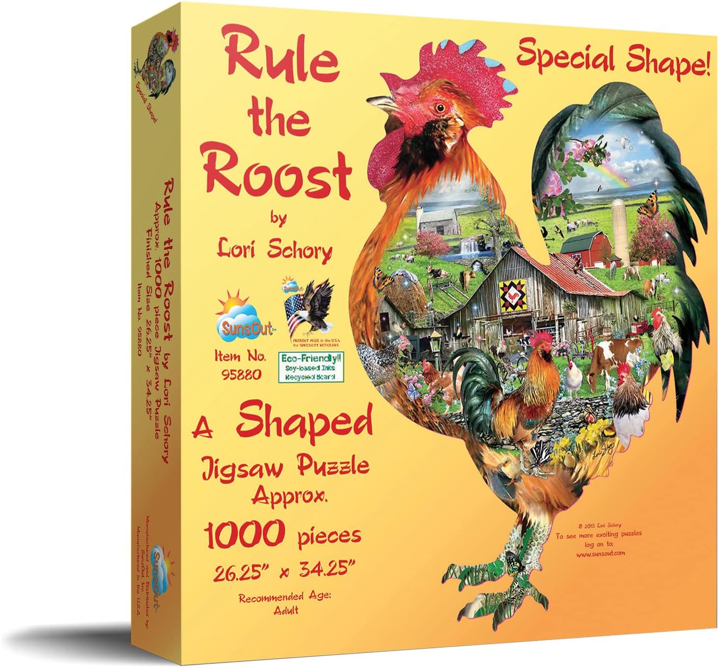 SUNSOUT INC - Rule the Roost - 1000 pc Special Shape Jigsaw Puzzle by Artist: Lori Schory - Finished Size 26.25" x 34.25" - MPN# 95880