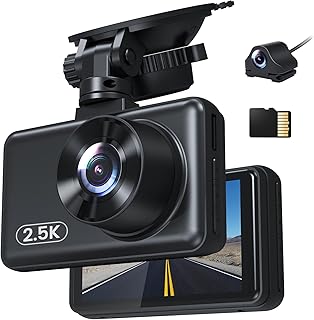Dash Cam Front and Rear Camera, 2.5K HD Dash Cam for Cars, Car Recorder with 3.0” IPS Screen, Super Night Vision Dashcam, Car Camera Front with 32G SD Card, G-Sensor, Parking Monitor, Loop Recording
