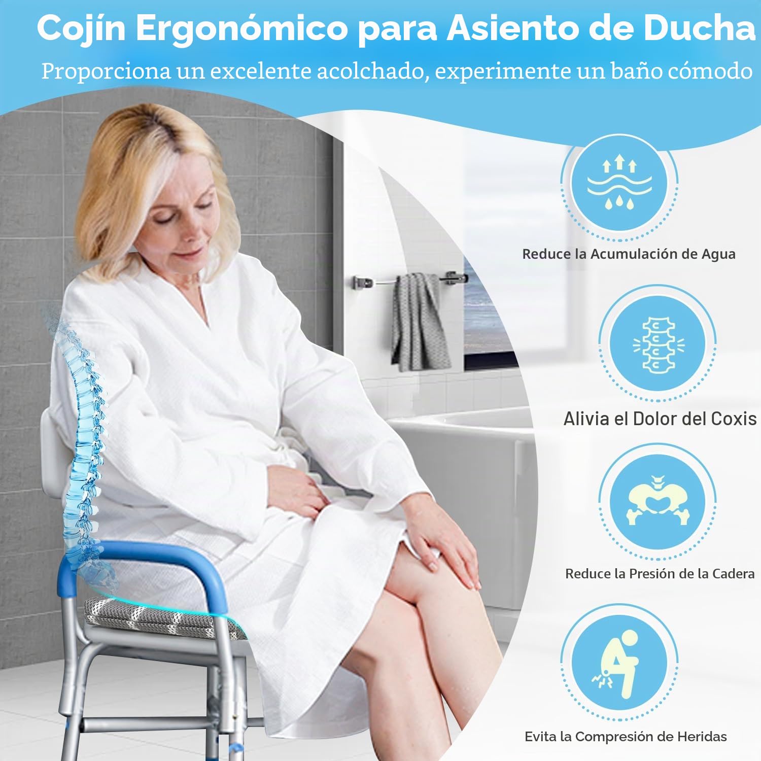 Cojín para asiento de ducha, banco de ducha, sillas para personas mayores, discapacitadas, bancos de transferencia