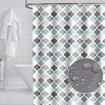 Shower Curtain 78 x 78Inch Waterproof Thick Polyester Fabric Bathroom Shower Curtain for Home Hotel Decor Geometric Long Washable Bathtub Bath Curtain Sets with Hooks, Weighted Hem