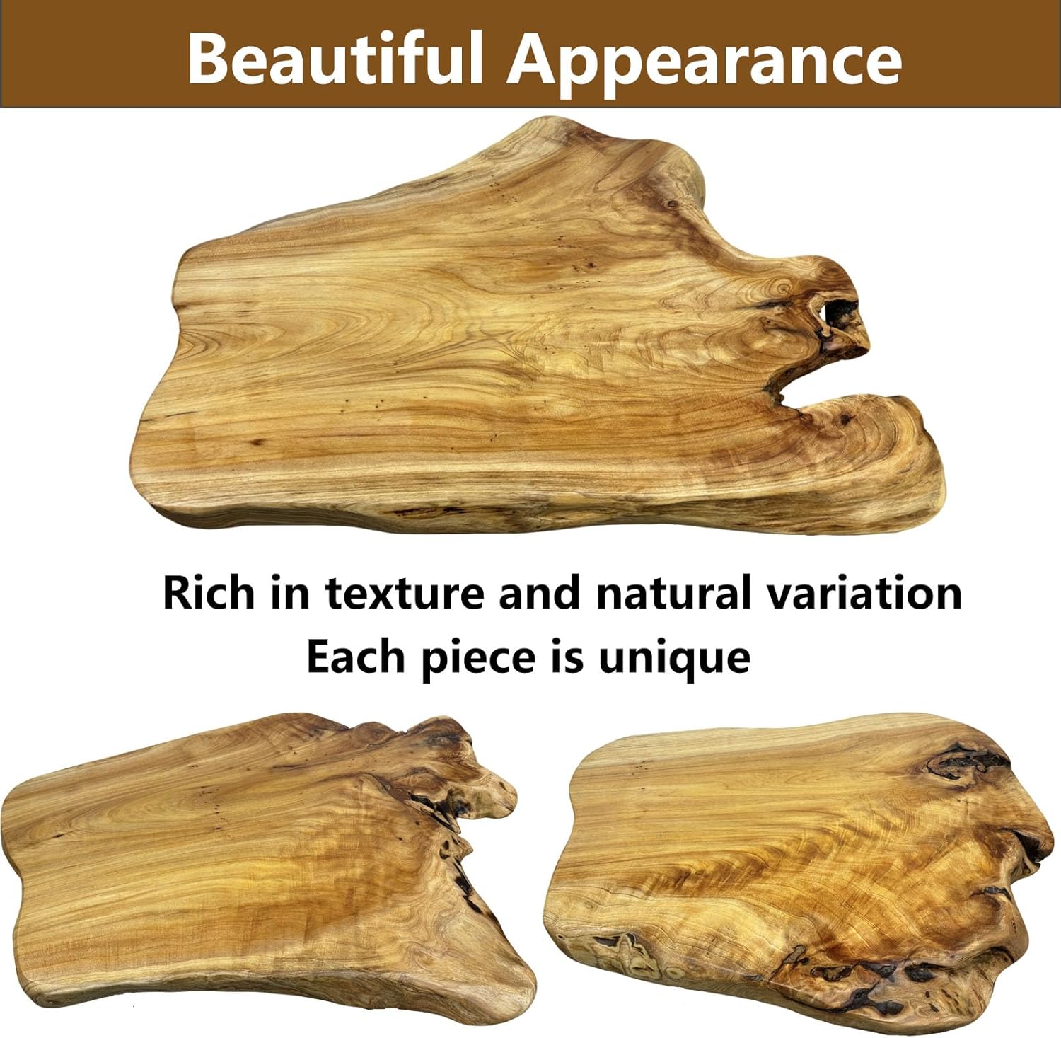 Live Edge Coffee Table, Unique Real Wood Coffee Table, Natual Wood Side Table with Metal Hairpin Legs 23" W x 13.5" D x 17" H for Living Room, Bedroom,Office