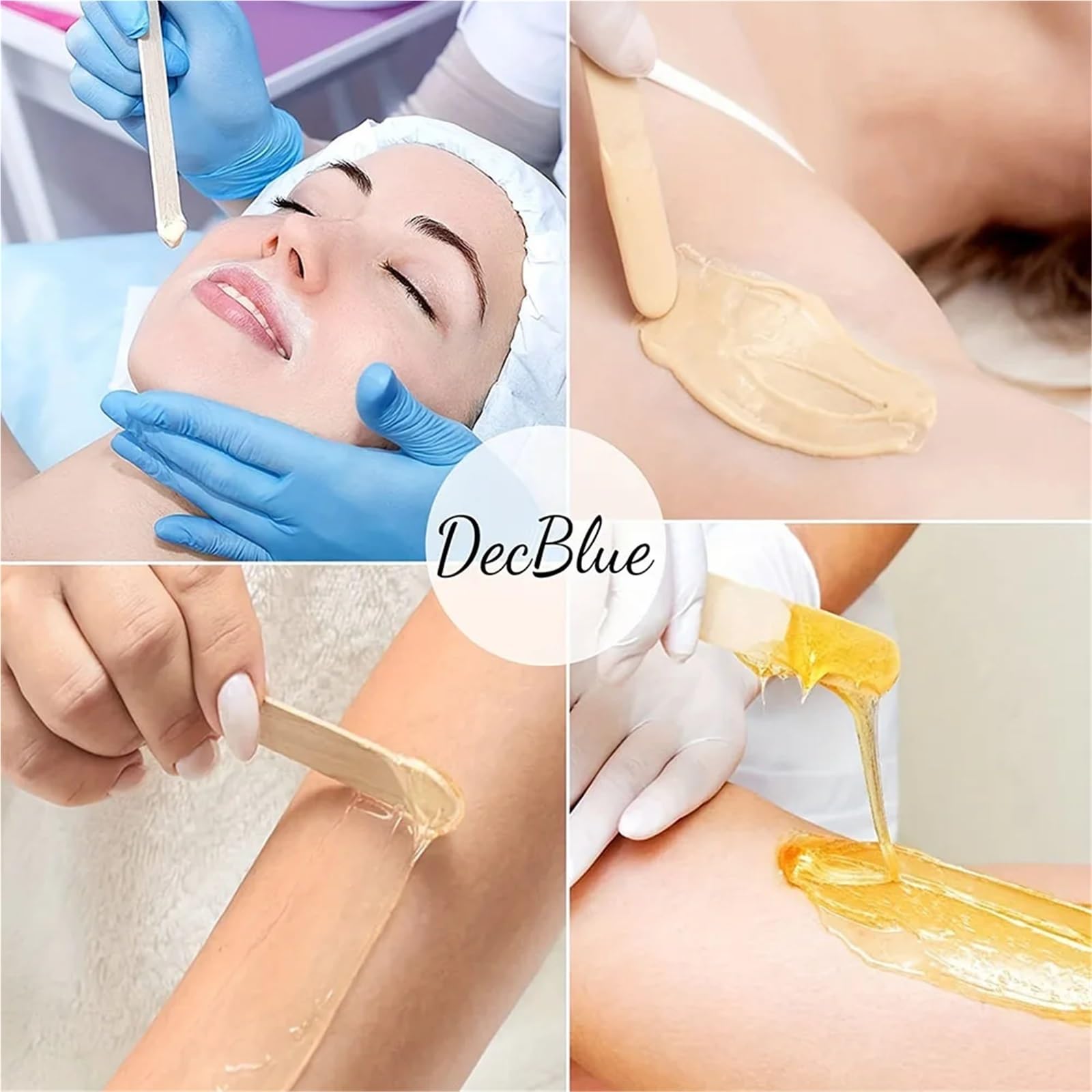 Bastoncini di cera in legno, 500 pezzi, bastoncini di cera multiuso, spatole per depilazione bastoncini artigianali in legno per mescolare corpo gambe viso