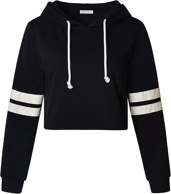 Perfashion Women Sweatshirt Crop Top Hoodie Long Sleeve Sweatshirts