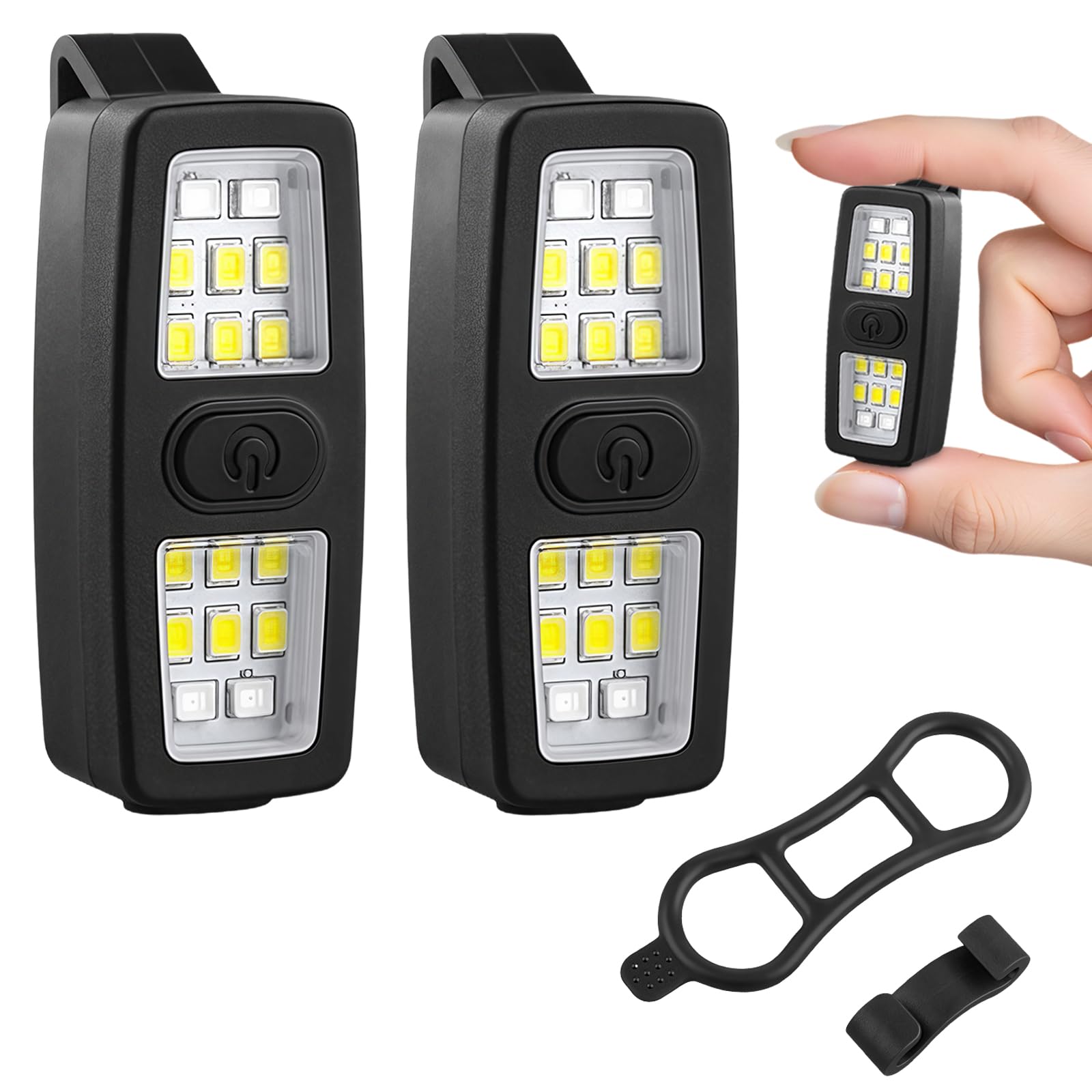 flintronic Klips latarka do biegania, z klipsem, odblaskowa lampa do biegania LED, ładowana przez USB, 7 trybów oświetlenia, do biegania nocnego, biegaczy, joggerów, kempingu