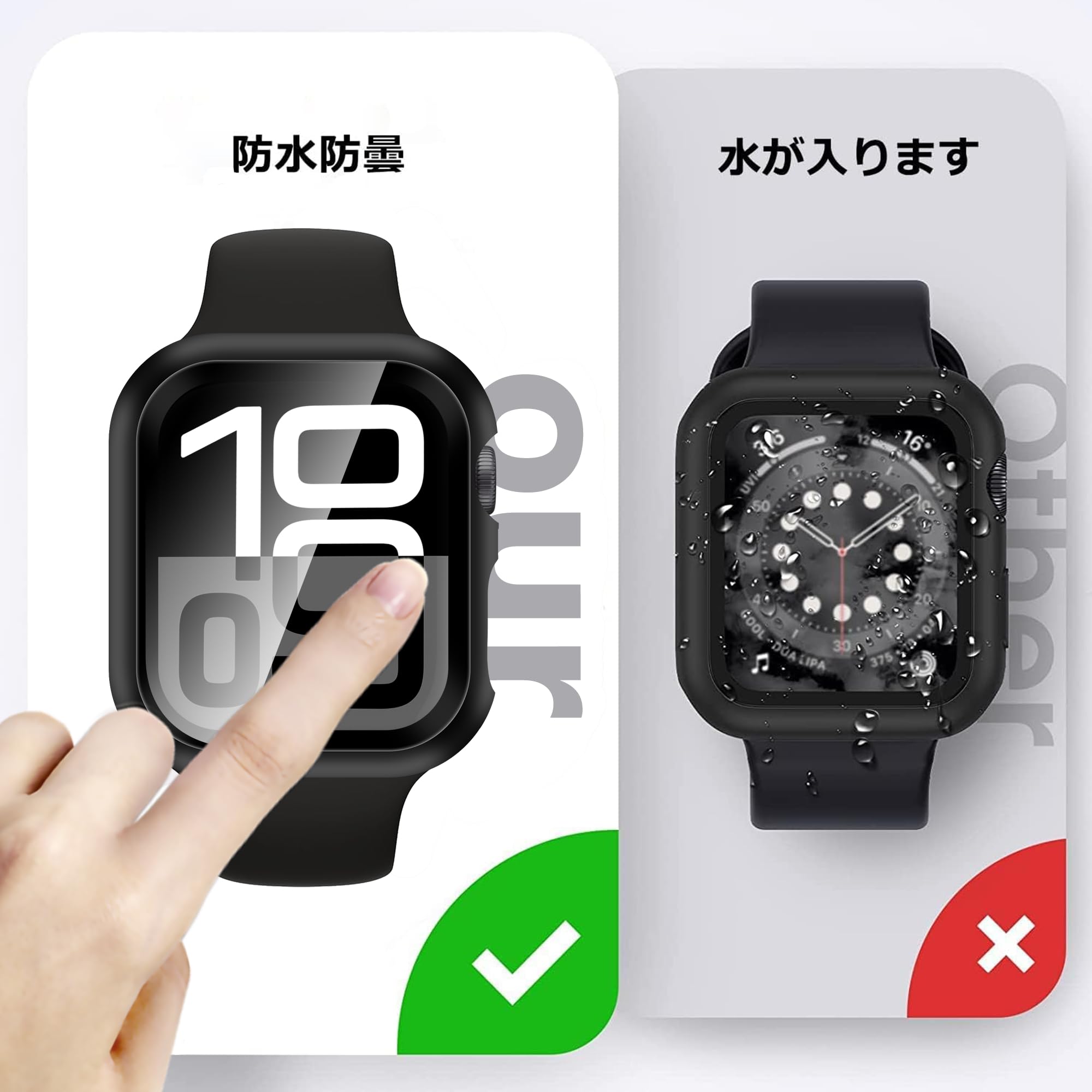 Amazon.co.jp: LIRUWECH for Apple Watch 10ケース 42mm 防水アップル 