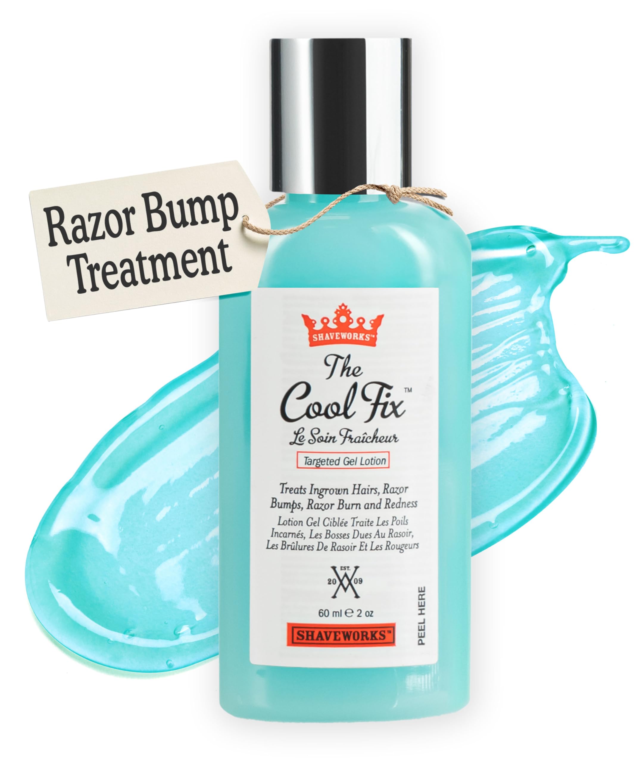 Shaveworks The Cool Fix Aftershave for Women: Pubic Hair Removal, Razor Bumps, Razor Burns, Ingrown Hair Treatment – After Shaving Post Waxing Bikini Area Moisturizing Skin Care Gel 2 Fl Oz
