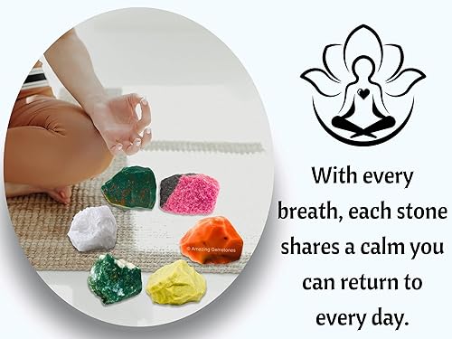 Miniatura 4 de Cristal para manifestación de inmunidad, juego de 6 piedras de sangre, rodonita, serpentina, cuarzo de nieve, cornalina y ágata musgo cristales