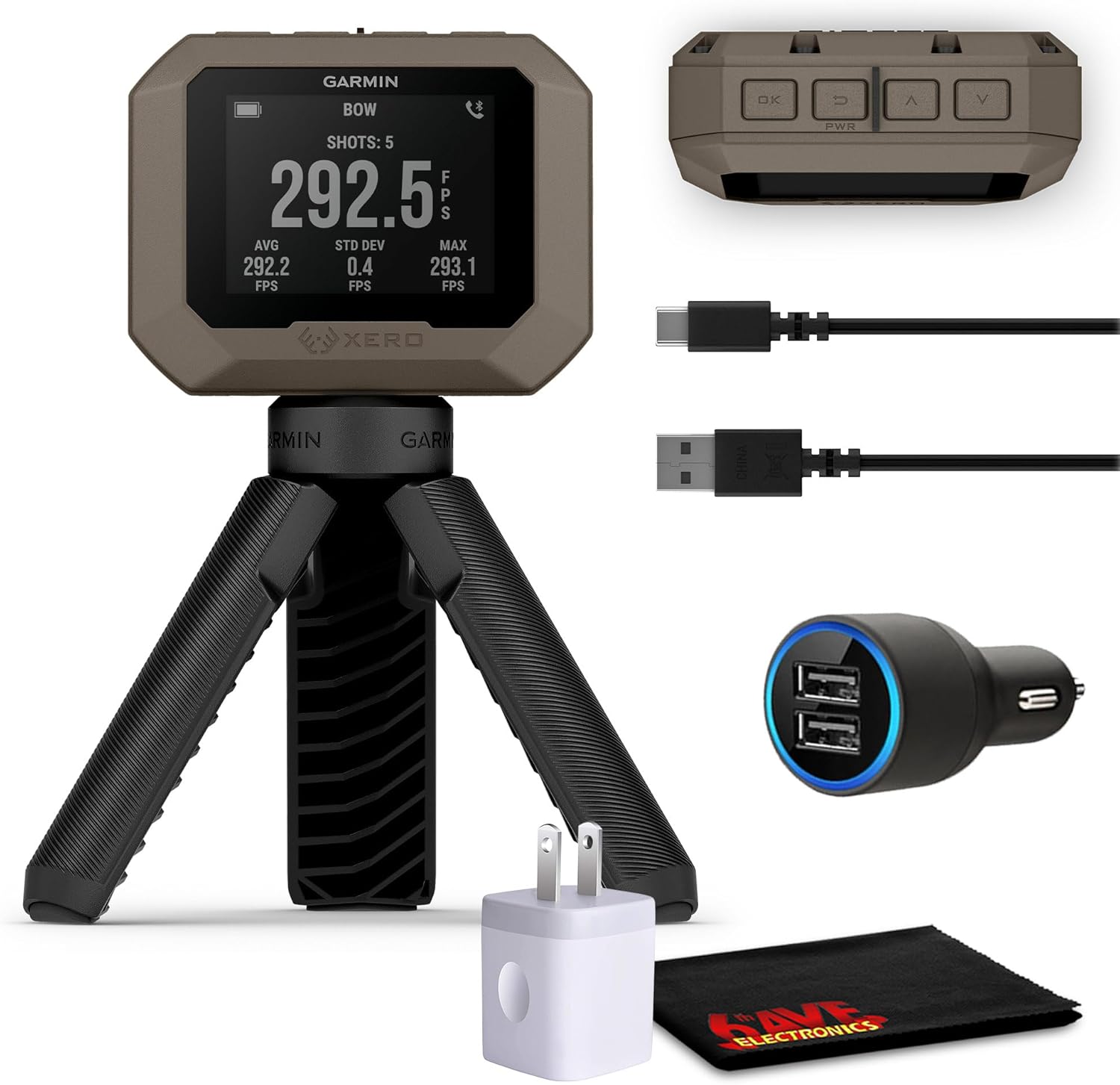 Garmin Xero C1 Pro Chronograph with FPS Reading for Range Shooting, Compact Design, Precise Readings, Versatile Bundle with Accessories