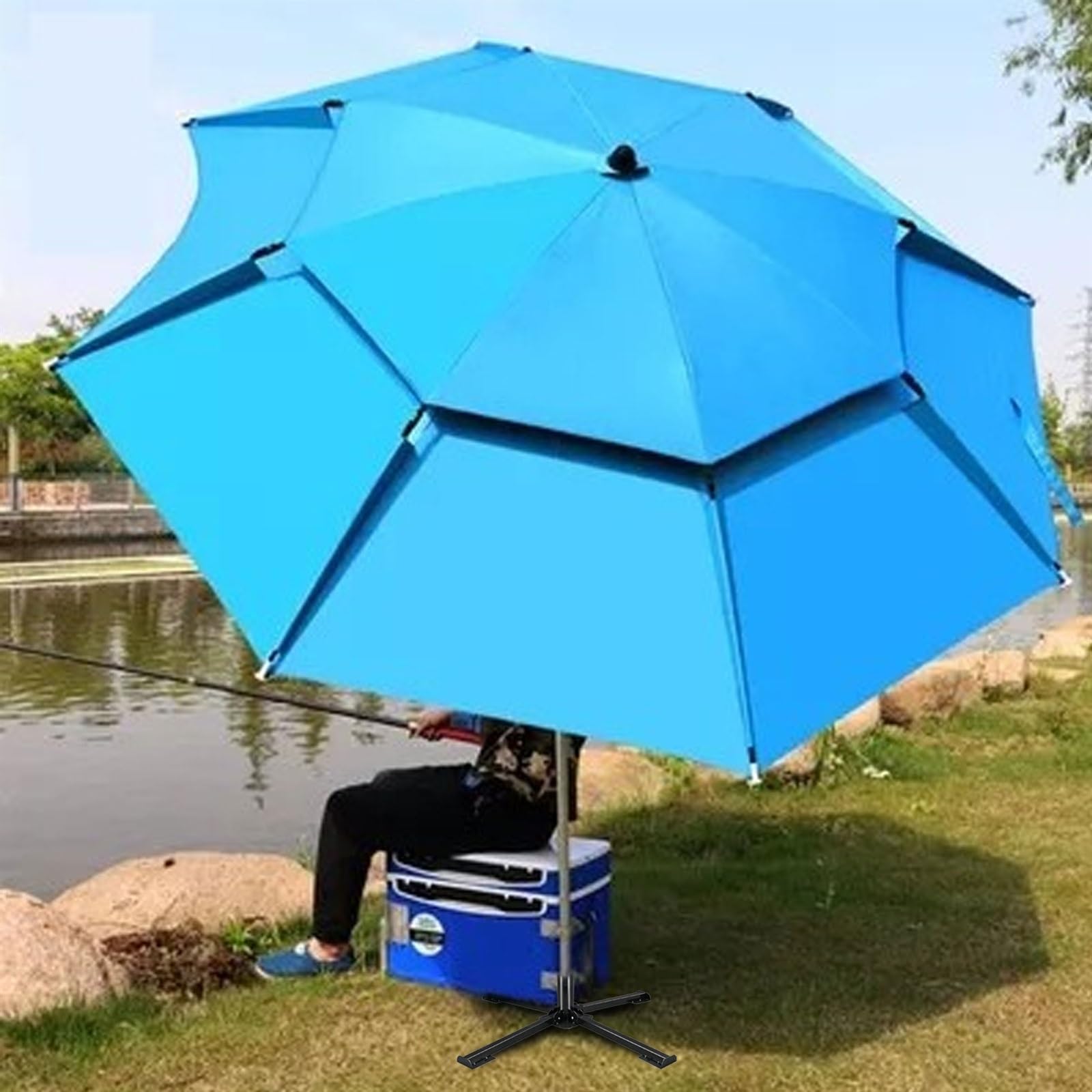 INEOUT Porta di Metallo di Natale Piegabile ripiegante Retrable Stabile Base di Supporto for Alberi di Natale for Il Supporto di Bandiera Parasol all'aperto