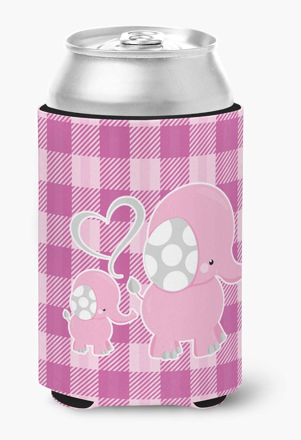 Caroline's Treasures BB6953CC Elephant and Baby Can or Bottle Hugger Cooler Washable Drink Sleeve Collapsible Beverage Insulated Holder, Can Hugger, Multicolor