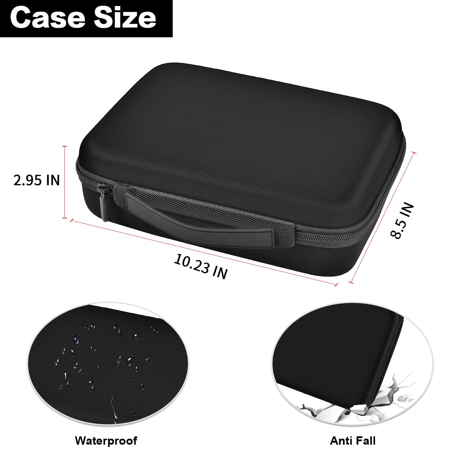 Boobowl Uhrenbox Veranstalter/Uhrenkasten Display Aufbewahrungsbox Passend für alle Armbanduhren und Intelligente Uhren bis zu (Nur Box) (8 Slots Black, 8 Slots)