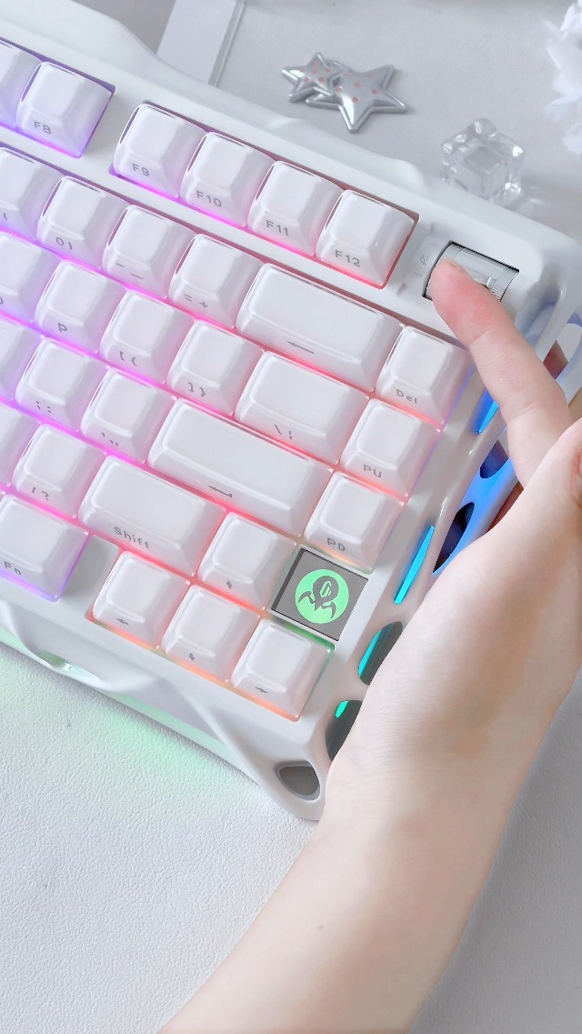 Amazon | GravaStar Mercury K1 かわいいホワイト ゲーミング