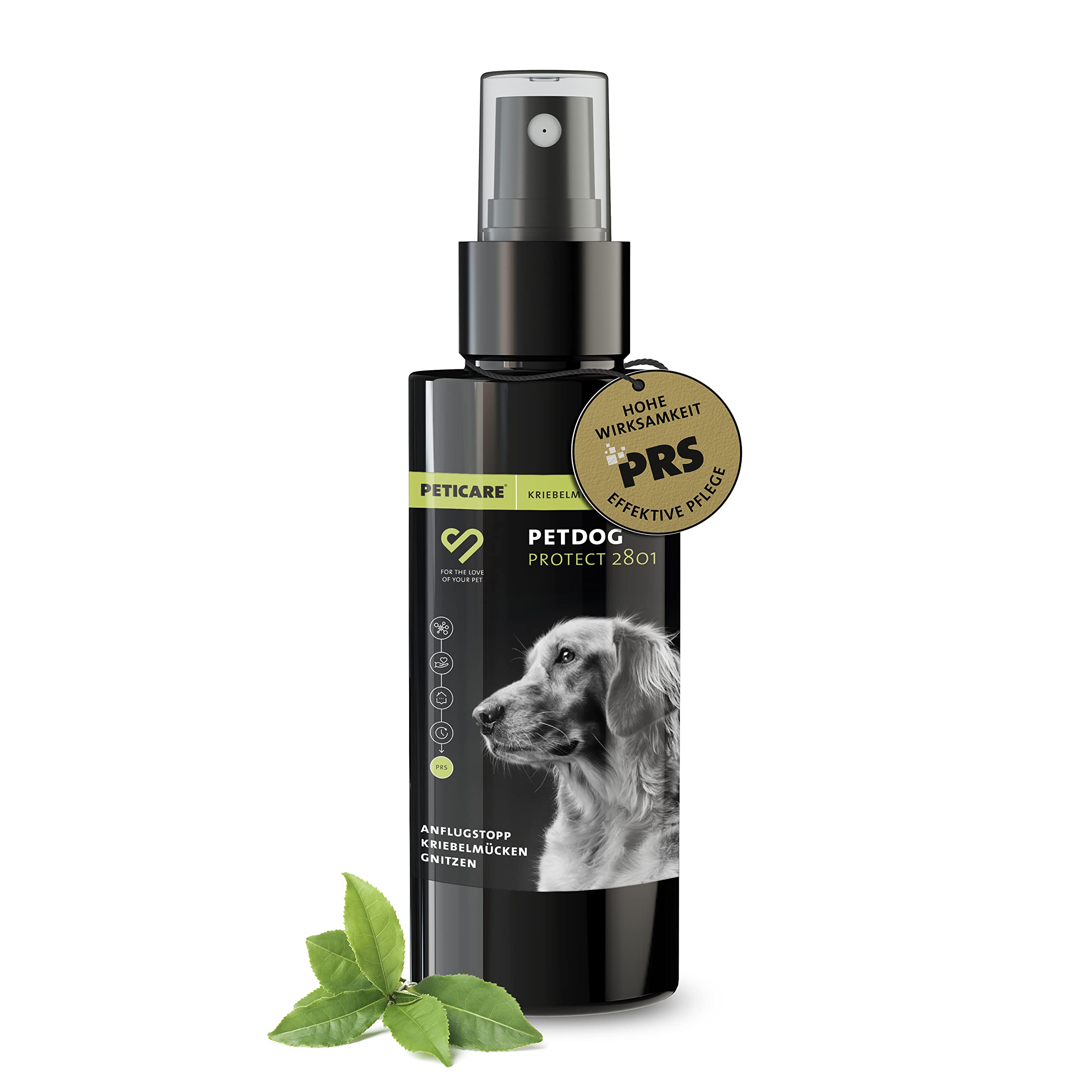 Peticare Spray Protecteur pour Chiens | Protection Contre simulies & moucherons Noirs piqueurs | Action Longue durée PRS® | petDog Protect 2801