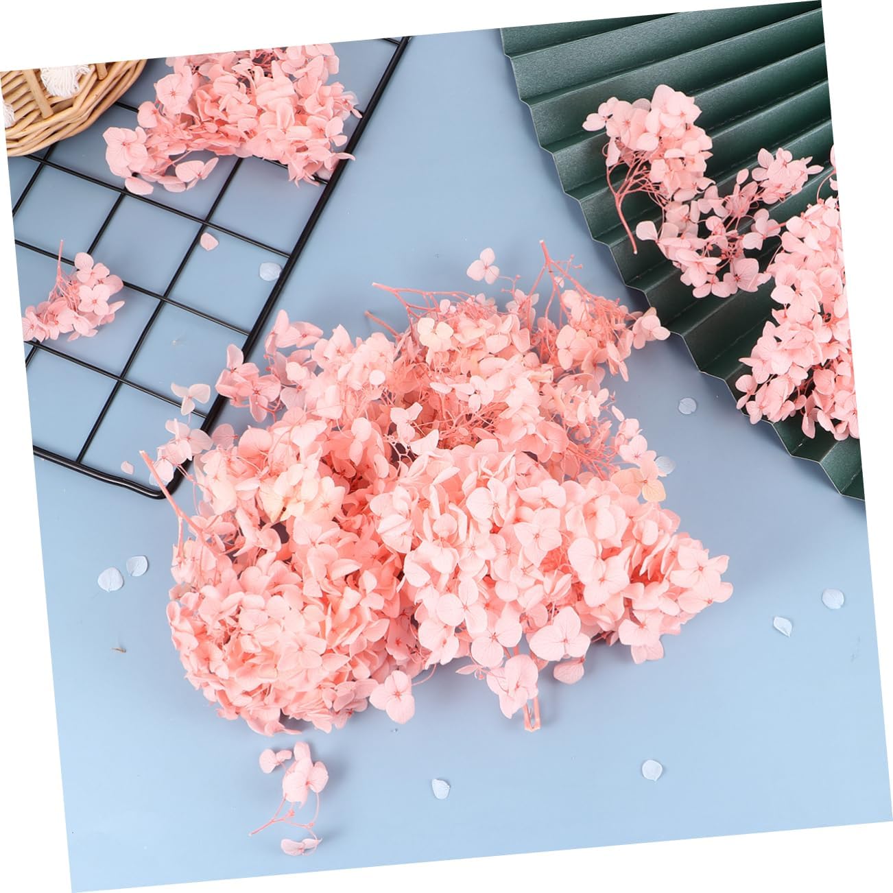 Cabilock Natural Pink Hydrangea Dried Petals Pack for DIY Crafts Nail Art Wedding Birthday Decorations Preserved Eternal Flowers for Vase Floral Arrangements and Creative Projects