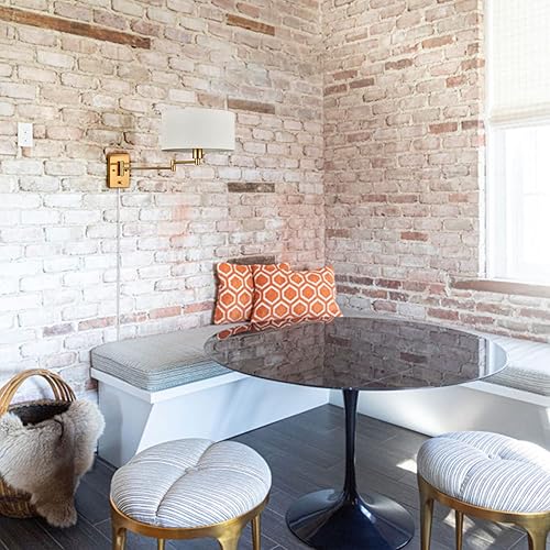 Miniatura 7 de Juego de dos apliques de pared dorados enchufables de latón con brazo oscilante, aplique de pared con cable con interruptor para dormitorio y sala