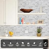 Vista 4 de STICKGOO - Protector contra salpicaduras para despegar y pegar, azulejos de pared de PVC para pegar en el protector contra salpicaduras para cocina