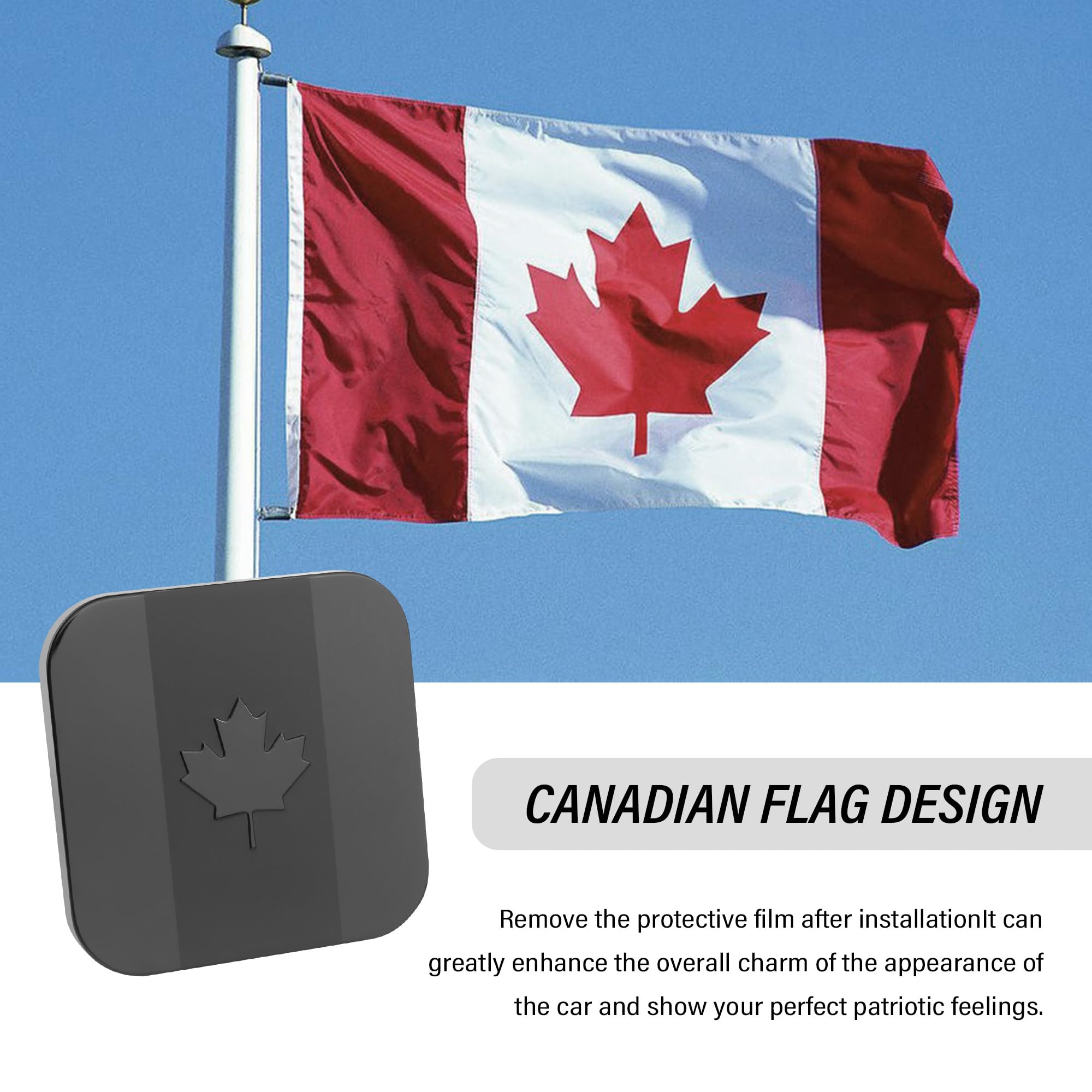 Canadian Flag Hitch Cover - Premium Laser-Cut Automotive Accessory