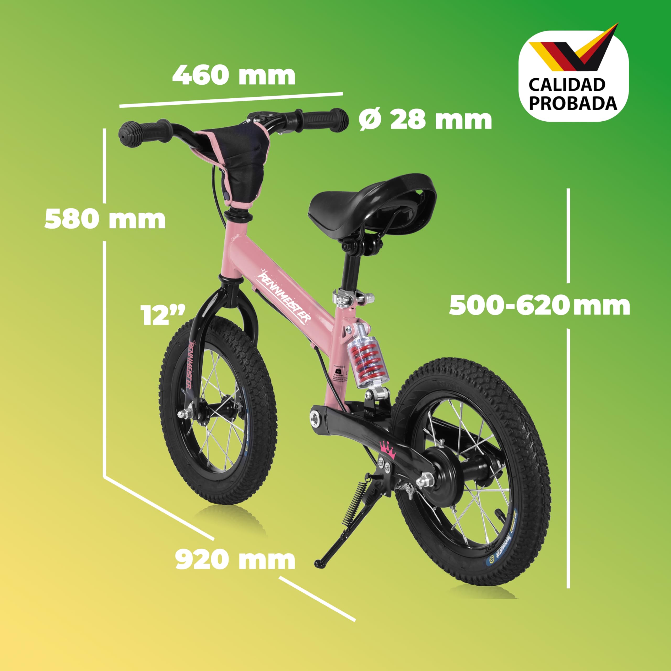 Bicicleta sin Pedales, Infantil Bici Equilibrio, 3 4 5 Años, Juguetes Niños, Regalos Niña Niño, Sillín Ajustable, Carga 50Kg, Freno Neumáticos