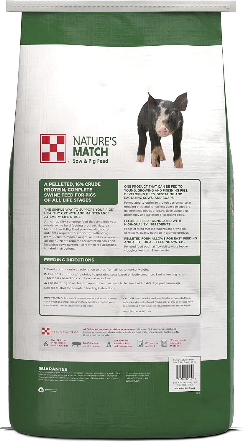 Purina Animal Nutrition Nature s Match Sow Pig Complete Feed