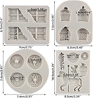 Vista 11 de Sijiangmold Carousel Horse Silicone Fondant Molds Merry-Go-Round Chocolate Gum Paste Molds For Cake Decorating Chocolate Gum Paste Cupcake Topper
