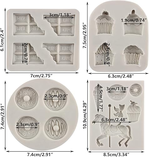 Vista 11 de Sijiangmold Carousel Horse Silicone Fondant Molds Merry-Go-Round Chocolate Gum Paste Molds For Cake Decorating Chocolate Gum Paste Cupcake Topper