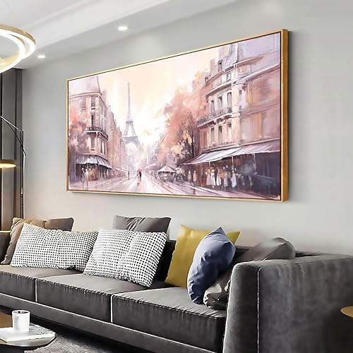 Arte de pared de París, pinturas modernas para decoración de pared de pareja, paisaje, arte de pared, pintura en lienzo para sala de estar,