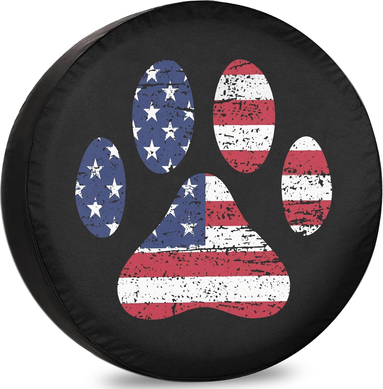 Spare Tire Cover Dog Paw Print for RV Trailer Camper Wheel Protectors Weatherproof Universal for Trailer Rv SUV Truck Travel Trailers 15 Inch