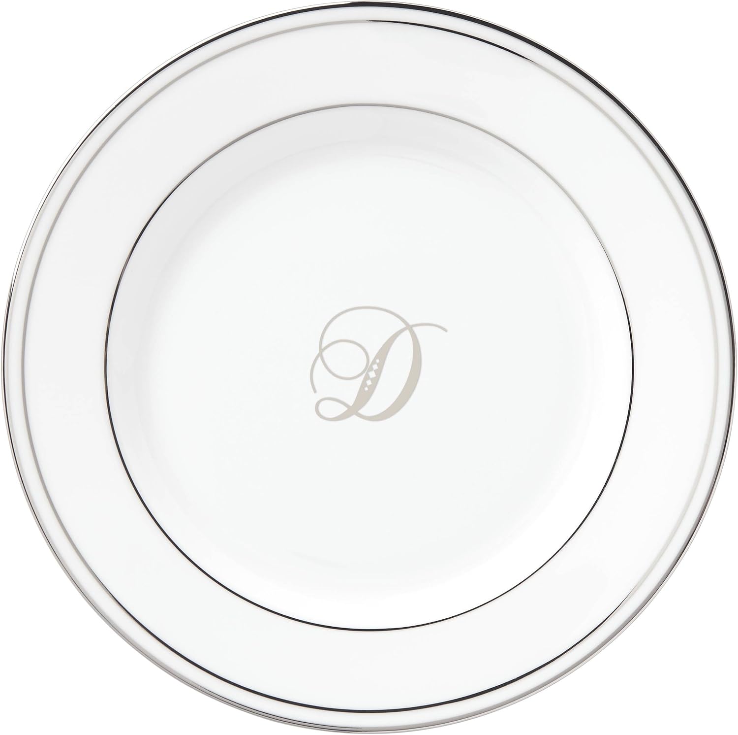Lenox Federal Platinum Script Monogram Dinnerware Bread/Butter Plate, E