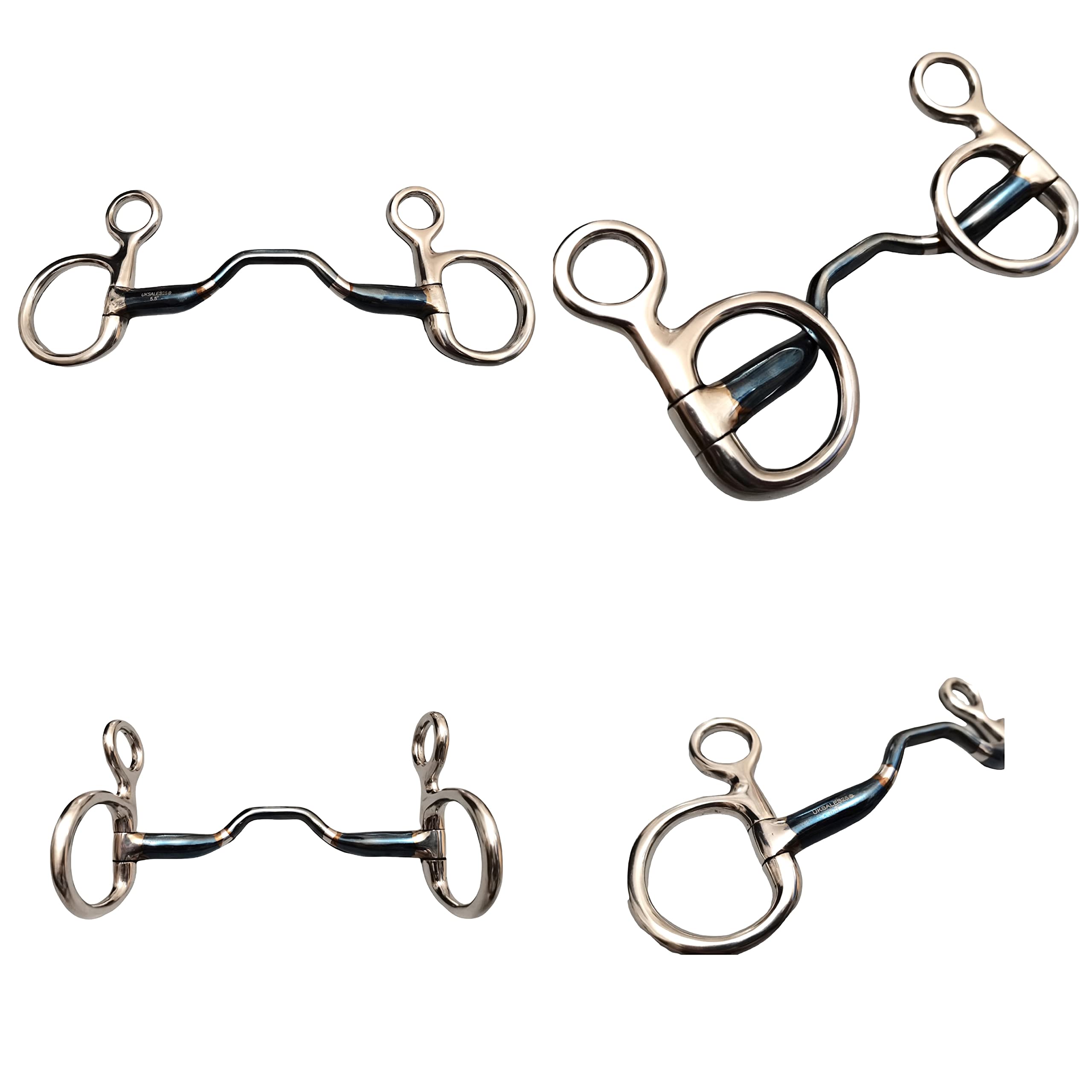 Hanging Cheek Ported Snaffle Blue Sweet Iron Bit (UKSALES25®) *SAME DAY DISPATCH* (6.5 INCHES)
