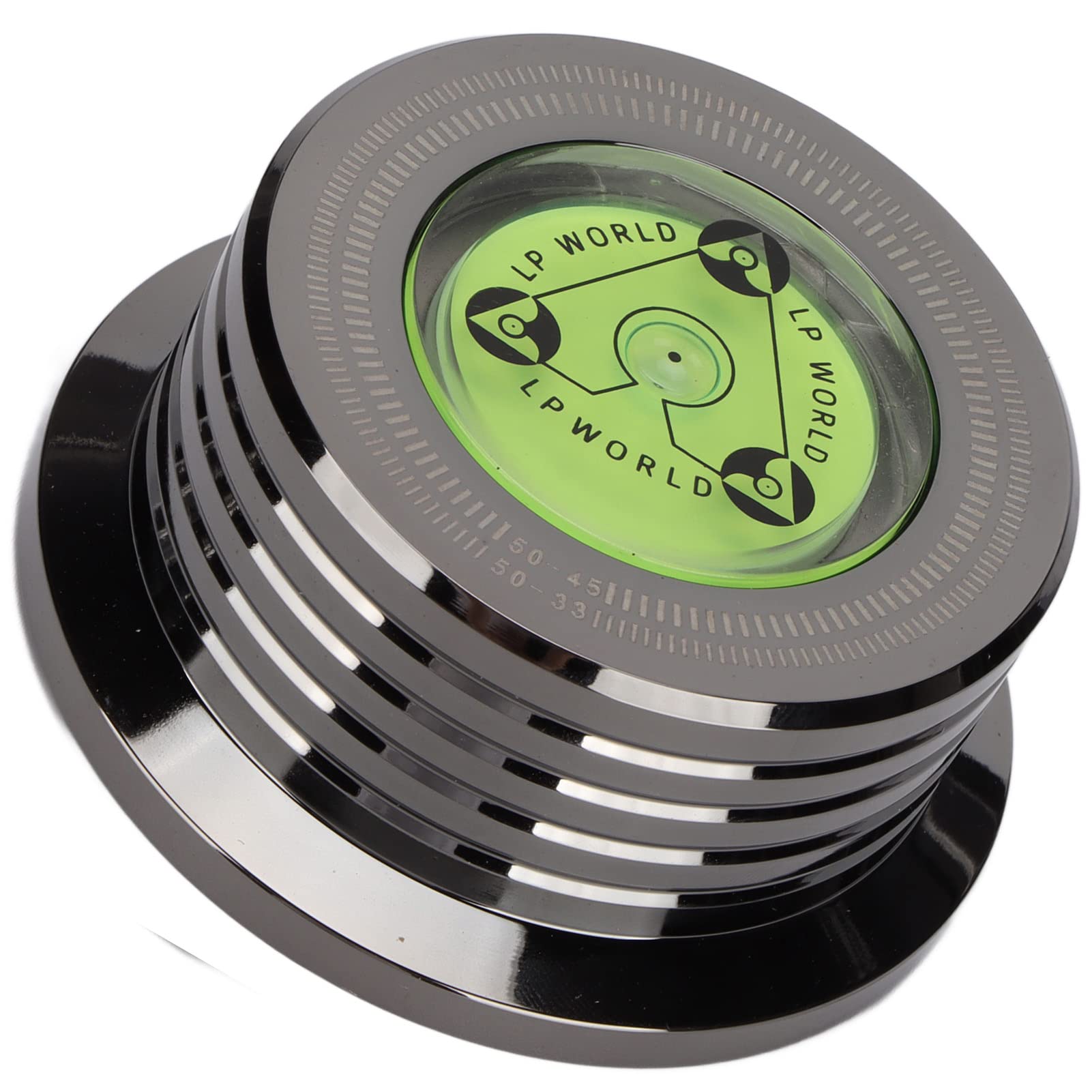 Stabilizzatore del Peso per Dischi LP in Alluminio con Livella a Bolla, Elimina le Vibrazioni, velocità Costante, Mantiene il Livello del Giradischi per Dischi in Vinile, 76 Mm