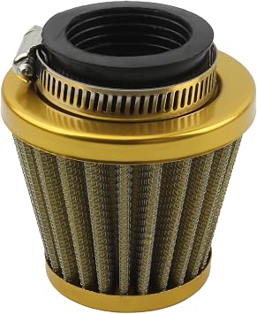 44mm Motorcycle Air Filter,Universal Air Intake Filter Cleaner For GY6 50cc-250CC Dirt Bike ATV Quad Scooter Go Kart Carburetor-44mm Gold