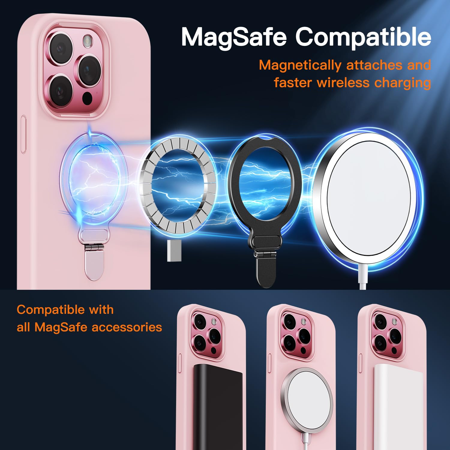 iPhone15Pro MaxケースMagSafe対応　隠しスタンド　ピンク Amazon.co.jp: JETech キックスタンドケース iPhone 15 6.1インチ用