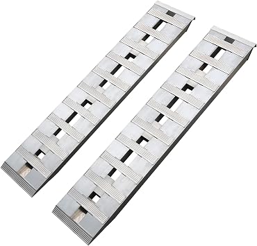 2pcs Aluminum Trailer Ramps, 60" x 12" 6000lbs Heavy-Duty Anti-Slip Trailer Ramps, Universal Loading Ramp with Top Hook Attaching End for Motorcycle, Tractor, ATV/UTV, Trucks, Lawn Mower