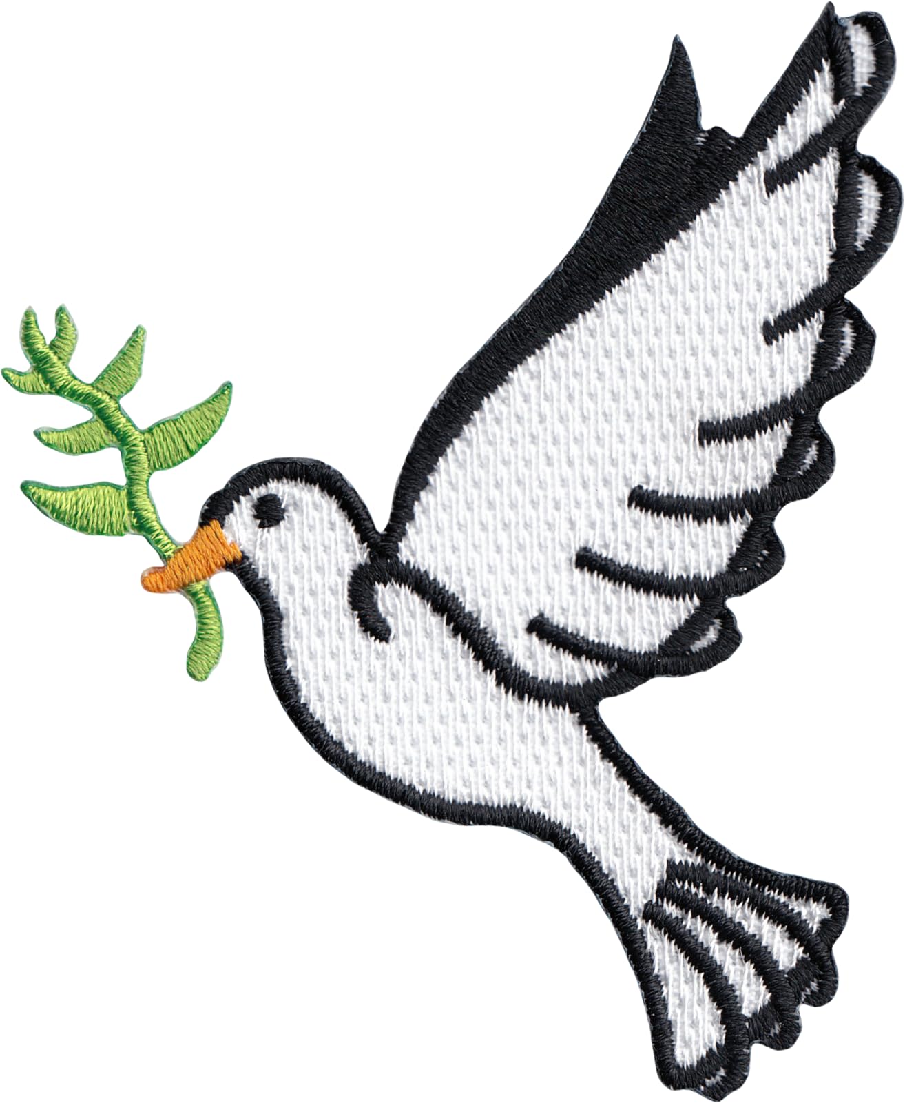 Peace - Dove with Olive Branch - Embroidered Iron on Patch