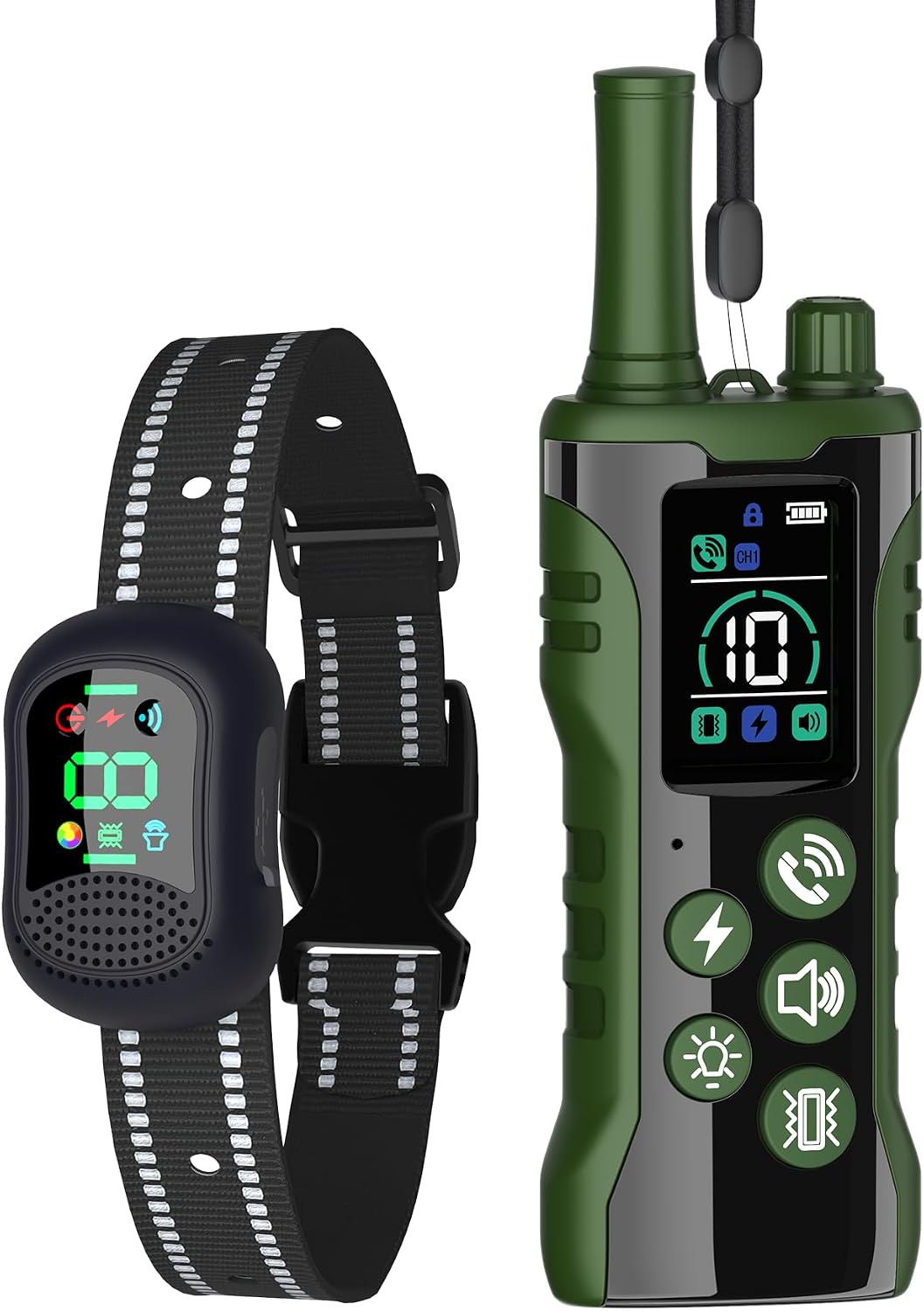 Dog Training Collar -4900Ft Dog Training Collar with Remote,IP67 Waterproof Electric Collar with 4 Training Modes,Support Remote Voice Call Function,Rchargeable E-Collarfor All Dog Sizes (Green)