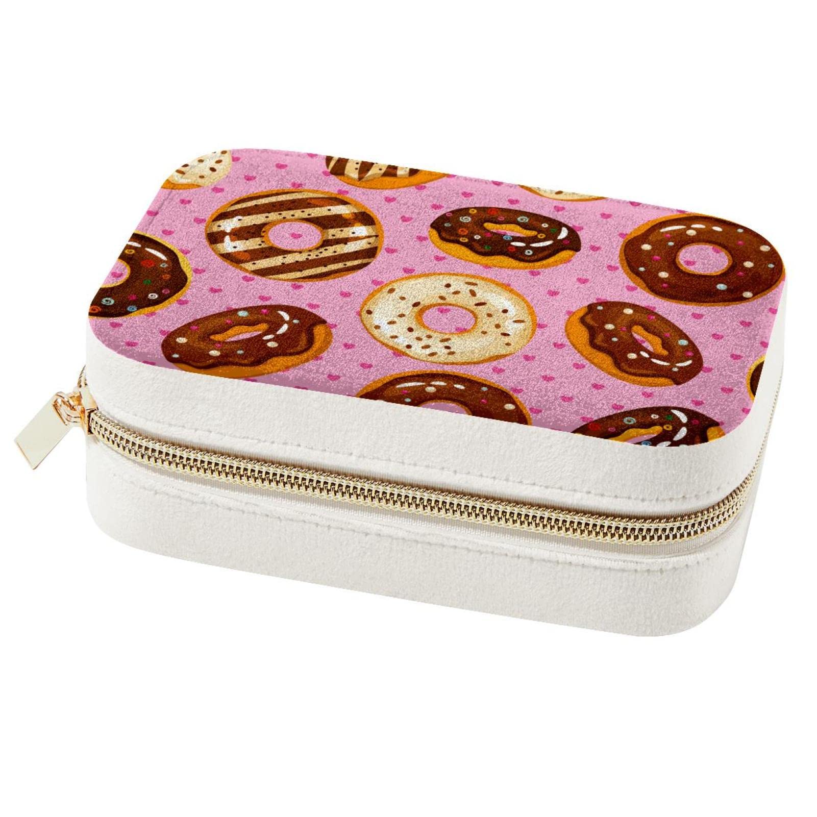 Boîte à bijoux portable donut : organiseur bijoux voyage pour boucles d'oreilles et bagues femme