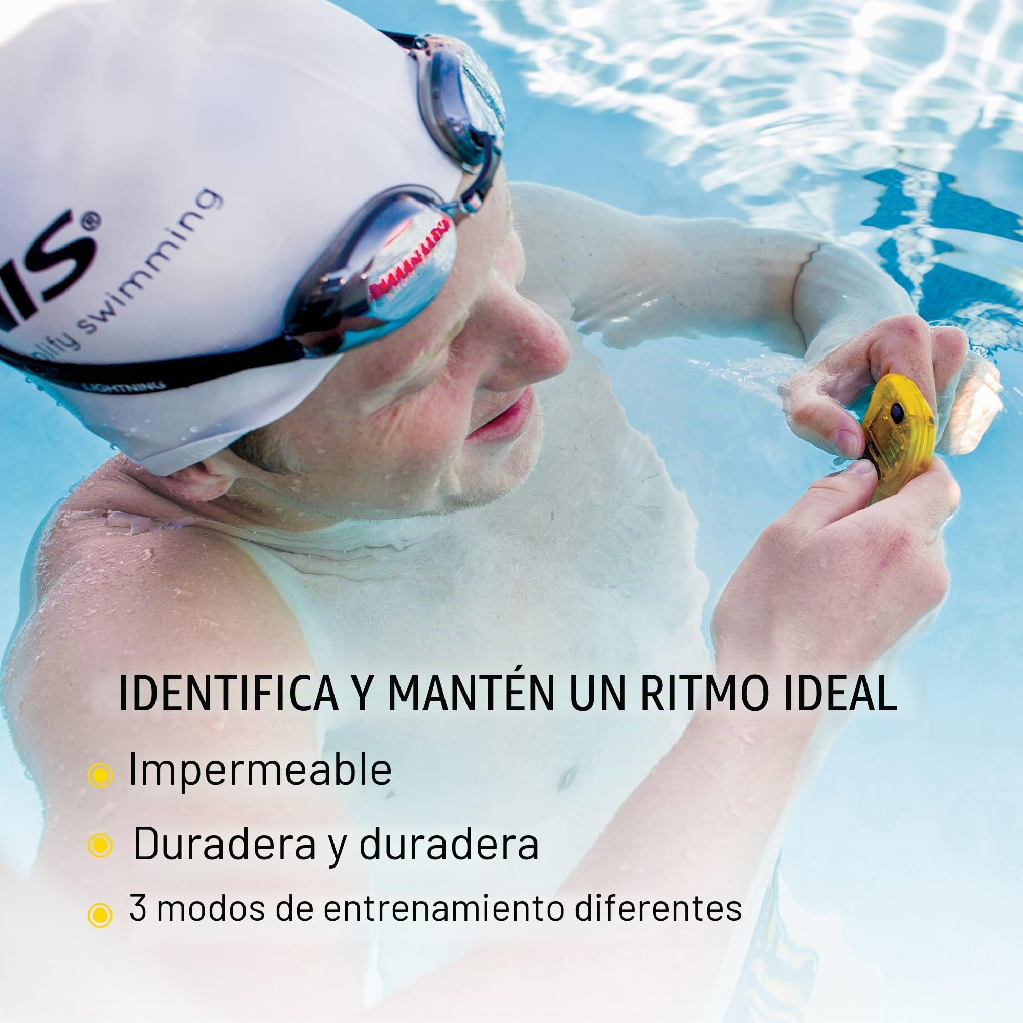 Finis Erweiterte Akustische Metronom Zum Schwimmen Tempo Trainer Pro Cronómetro de natación, Unisex, Amarillo, Small
