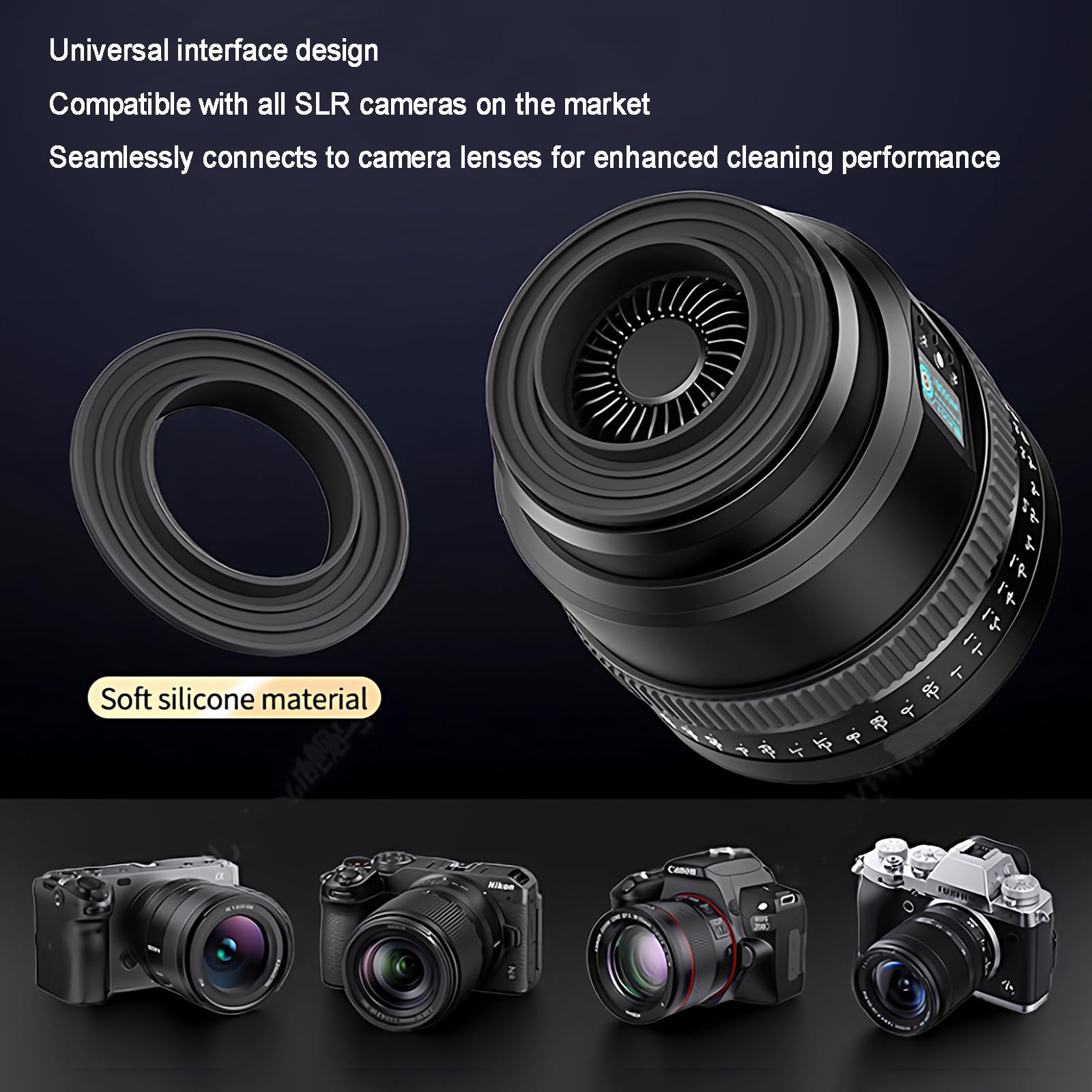 Ventola per la pulizia dell'obiettivo della fotocamera, velocità regolabile per rimuovere la polvere, ideale per sensori di lenti reflex digitali e accessori fotografici