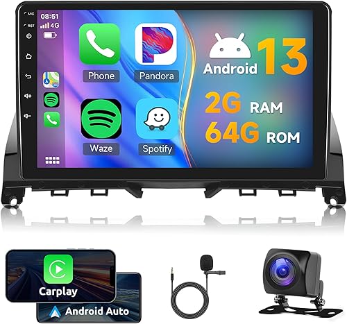 Radio 2G+64G Apple Carplay para Mercedes Benz Clase C C180 C200 C230 C250 C300 C350 W204 S204 2006-2011 Android Car Stereo, Rimoody 9 pulgadas